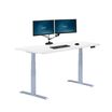a white finish electric standing desk with comfort edge in size 72x30